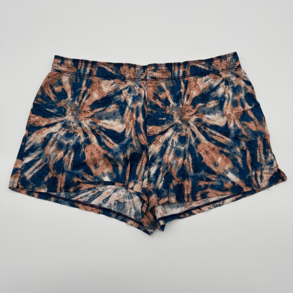 Victoria's Secret PINK Tie Dye Sleep Shorts Blue Peach Cotton Modal Pajamas M